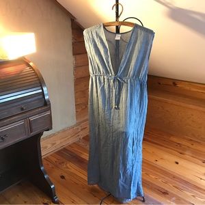 Kona Sol Blue Recycled Material Maxi Sun Dress, EUC, S